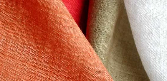 composição de 4 tecidos nas cores, laranja, vermelho, bege e branco